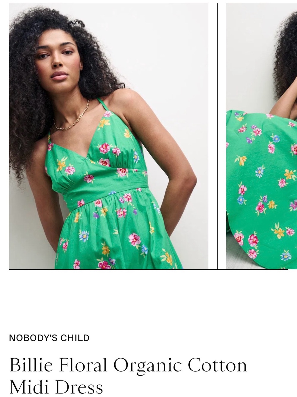 Green Floral Spaghetti-Strap Maxi Dress - Picture 9 of 11